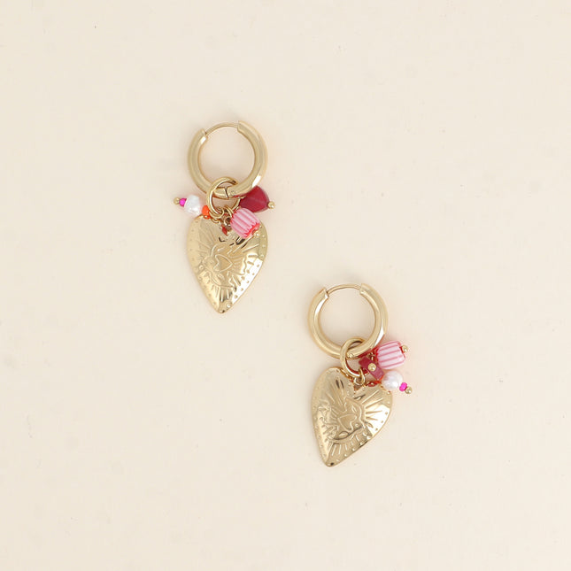 Créoles Zoria - coeur, perle d'eau douce, perles