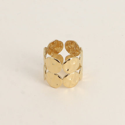 Ring - 2 rows of hammered circles