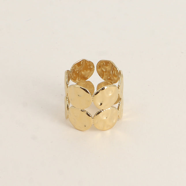 Ring - 2 rows of hammered circles