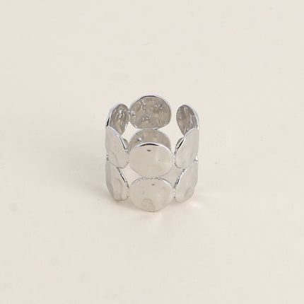 Ring - 2 rows of hammered circles