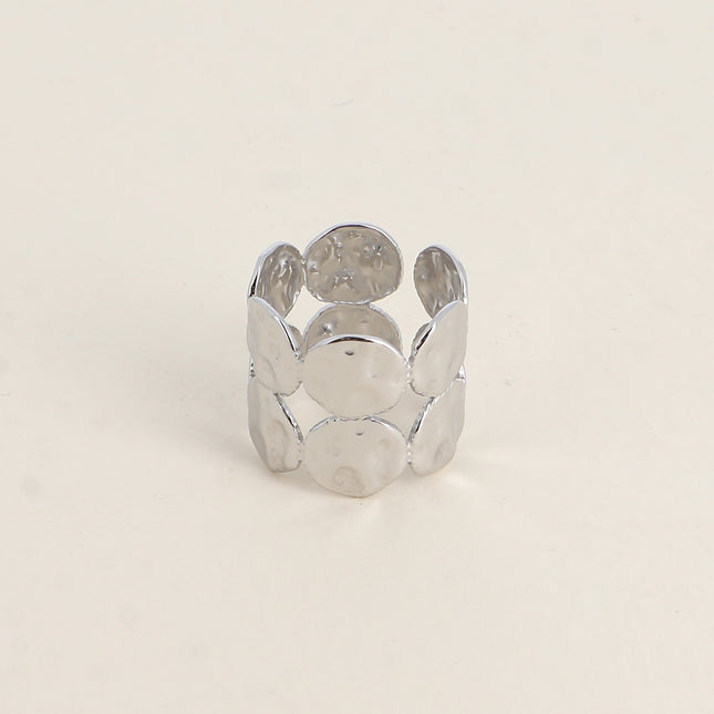 Ring - 2 rows of hammered circles