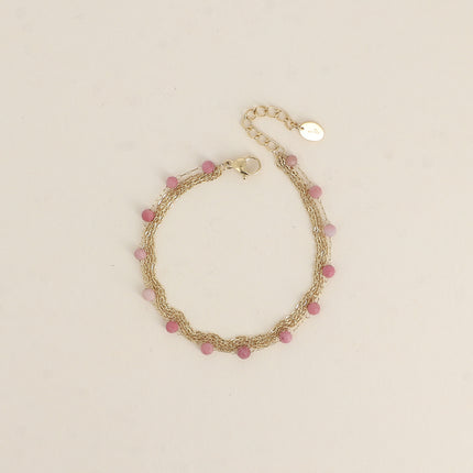 Bracelet 5 rangs - pierres naturelles