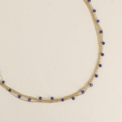 Collier 5 rangs - pierres naturelles