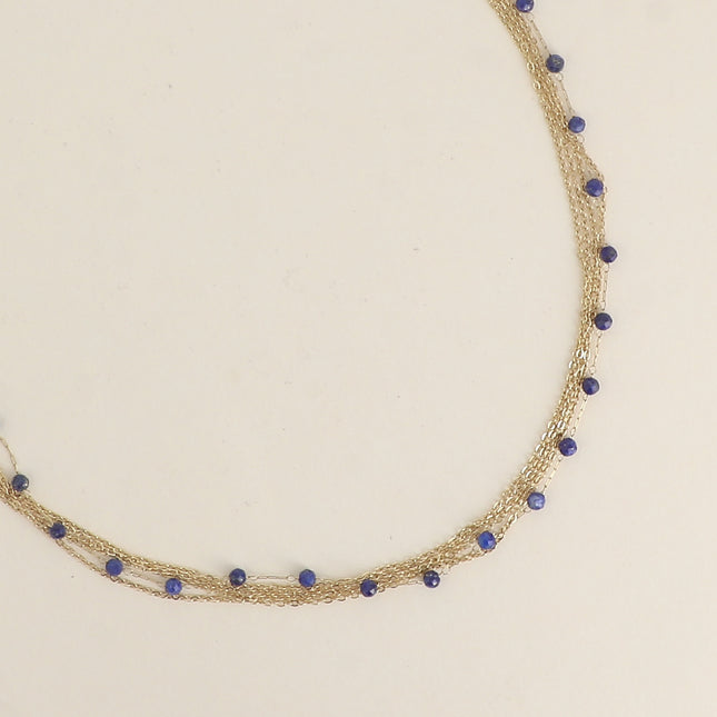 Collier 5 rangs - pierres naturelles