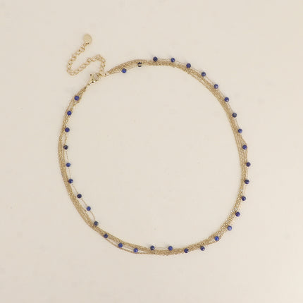 Collier 5 rangs - pierres naturelles