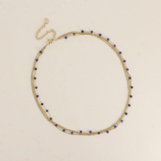 Collier 5 rangs - pierres naturelles