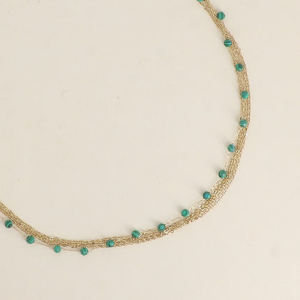 Collier 5 rangs - pierres naturelles