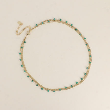 Collier 5 rangs - pierres naturelles