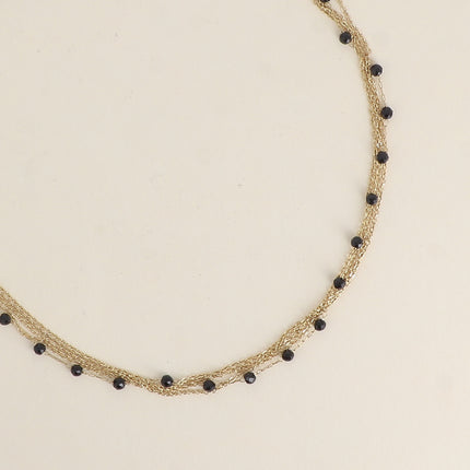 Collier 5 rangs - pierres naturelles
