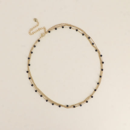 Collier 5 rangs - pierres naturelles