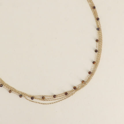 Collier 5 rangs - pierres naturelles