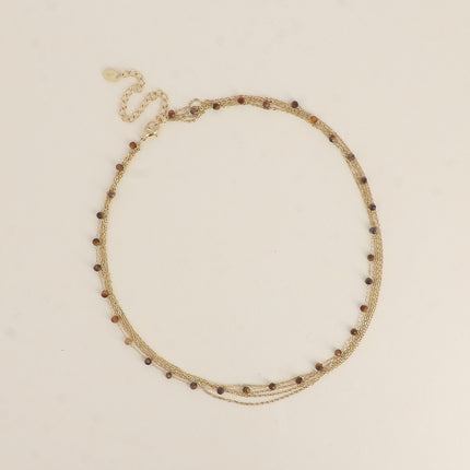 Collier 5 rangs - pierres naturelles