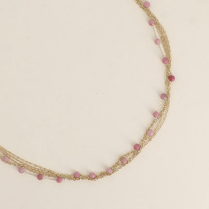 Collier 5 rangs - pierres naturelles