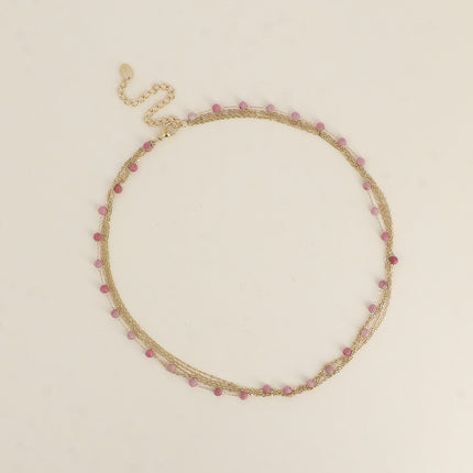 Collier 5 rangs - pierres naturelles