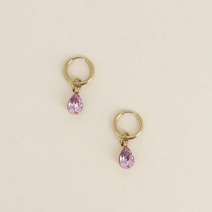 Créoles - orné de cristaux Swarovski® goutte