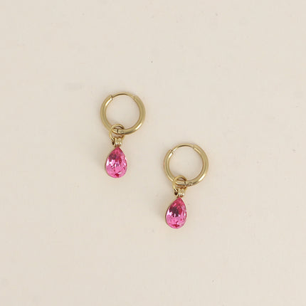 Créoles - orné de cristaux Swarovski® goutte