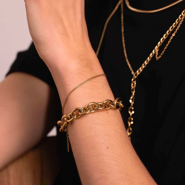 Bracelet Soufyane S - UNISEX - grosse maille 21 cm