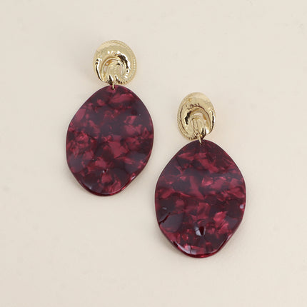 Boucles pendantes - 2 pièces en résine, noeud et goutte ondulée