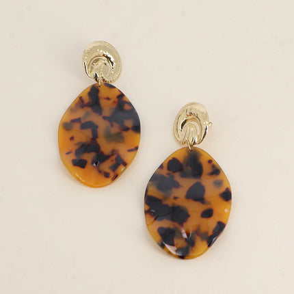 Boucles pendantes - 2 pièces en résine, noeud et goutte ondulée