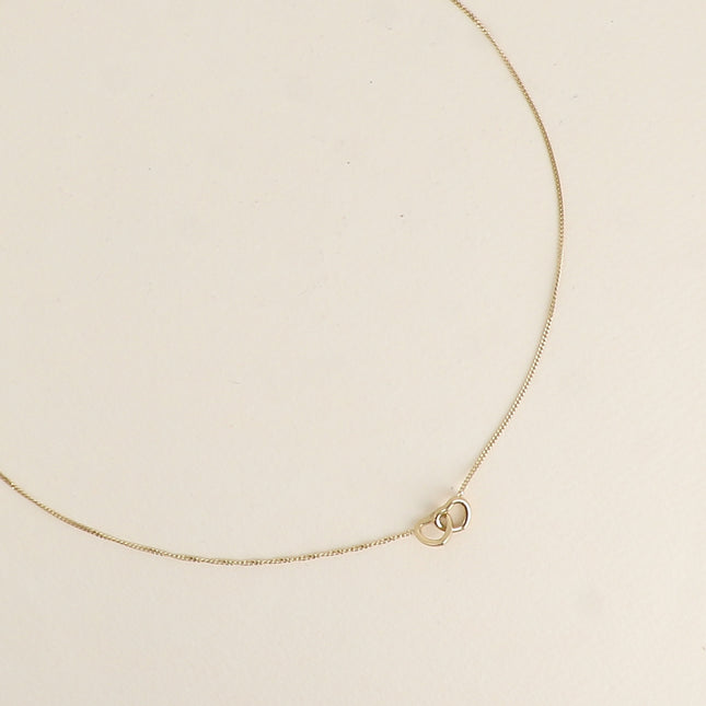 Necklace - cuffed hearts, curb chain