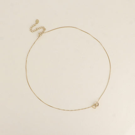 Necklace - cuffed hearts, curb chain