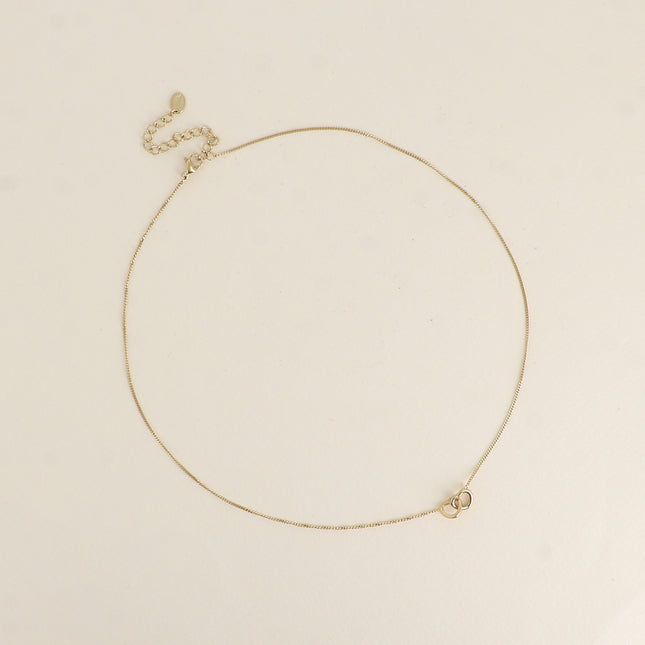 Necklace - cuffed hearts, curb chain