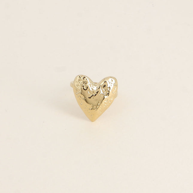 Bague - coeur texturé