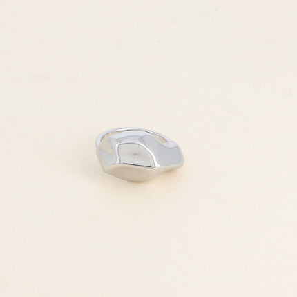 Ring - hammered, domed, wavy rock-like shape