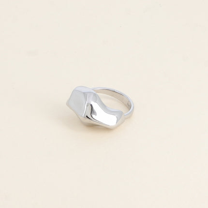 Ring - hammered, domed, wavy rock-like shape