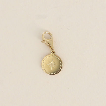 Charm - pendentif rond avec étoile de Nord