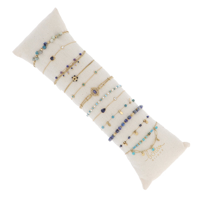Kit de 12 bracelets - doré - prix moyen de 5,20€/pc - Présentoir offert