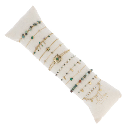 Kit de 12 bracelets - doré - prix moyen de 5,20€/pc - Présentoir offert