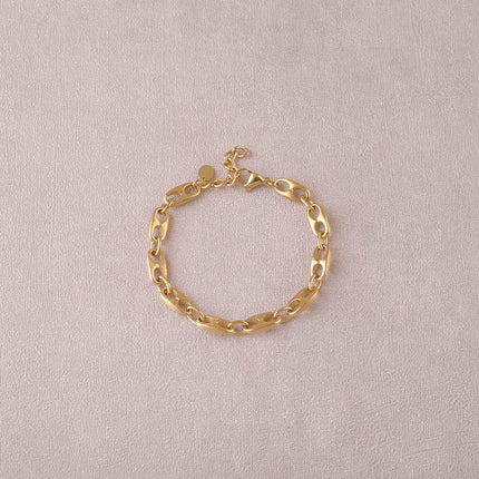Bracelet - brushed coffee bean link