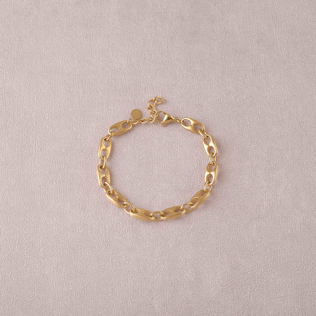 Bracelet - maille type grain de café effet brossé