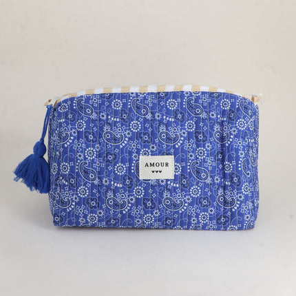 Grande trousse - jolis motifs et AMOUR avec 3 coeurs, 100% polyester, 20 x 11 x 11,5 cm
