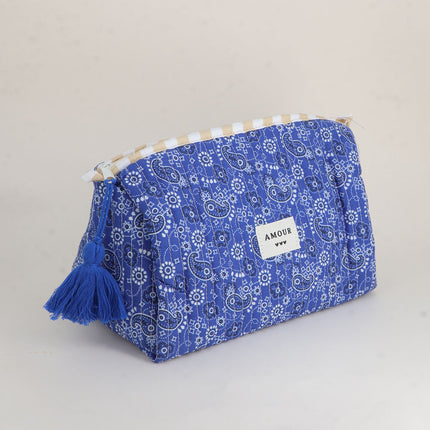 Grande trousse - jolis motifs et AMOUR avec 3 coeurs, 100% polyester, 20 x 11 x 11,5 cm