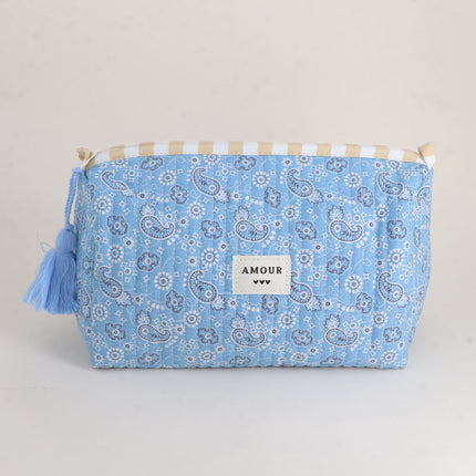 Grande trousse - jolis motifs et AMOUR avec 3 coeurs, 100% polyester, 20 x 11 x 11,5 cm