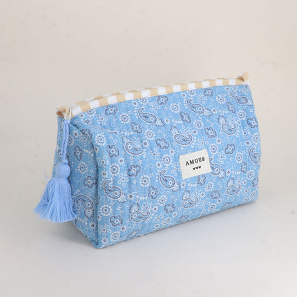 Grande trousse - jolis motifs et AMOUR avec 3 coeurs, 100% polyester, 20 x 11 x 11,5 cm