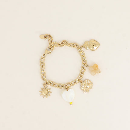 Bracelet - sun, heart, flower, clover, resin, heart