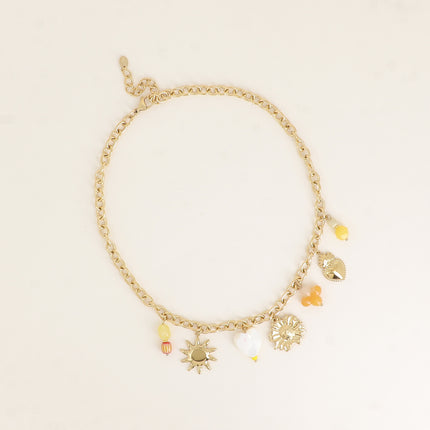 Necklace - sun, heart, flower, clover, resin, heart