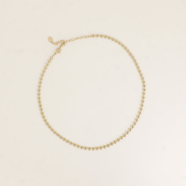 Necklace - heart-shaped mesh