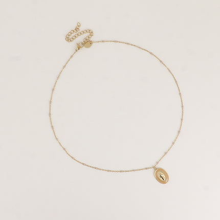 Collier - chaîne émaillée et la Madone en émail