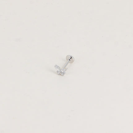 Piercing en titane - papillon en cristal