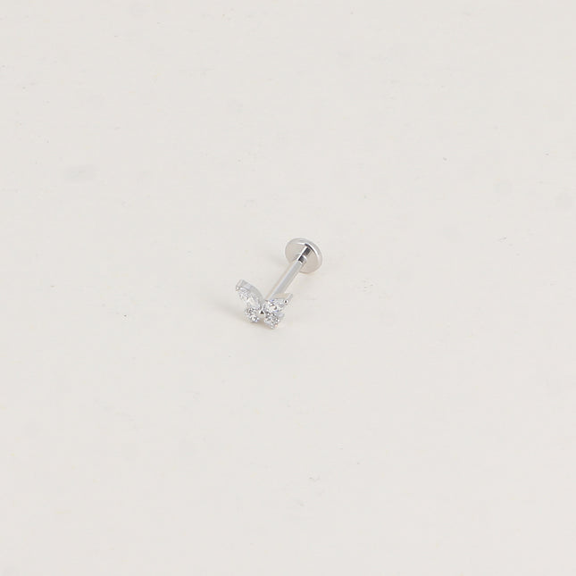 Piercing en titane - papillon en cristal