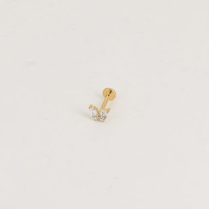 Piercing en titane - papillon en cristal