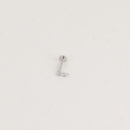 Piercing en titane - rectangle en cristal