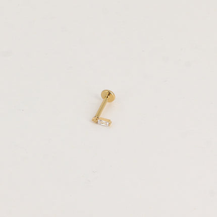 Piercing en titane - rectangle en cristal