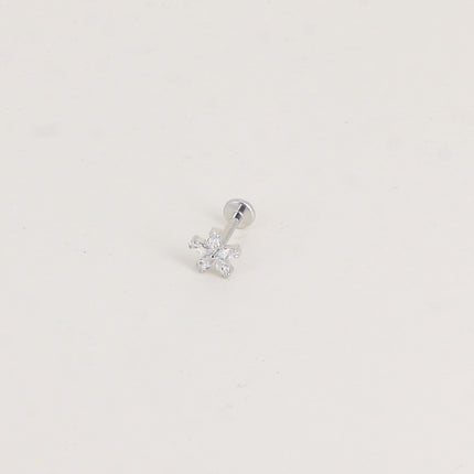 Piercing en titane - fleur en cristal