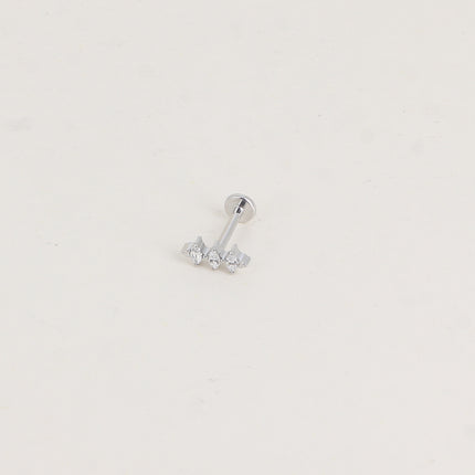 Piercing en titane - 3 ovales en cristal