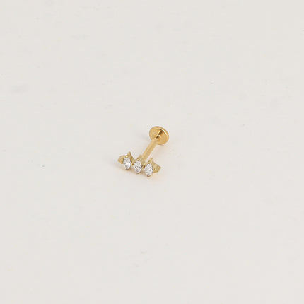 Piercing en titane - 3 ovales en cristal